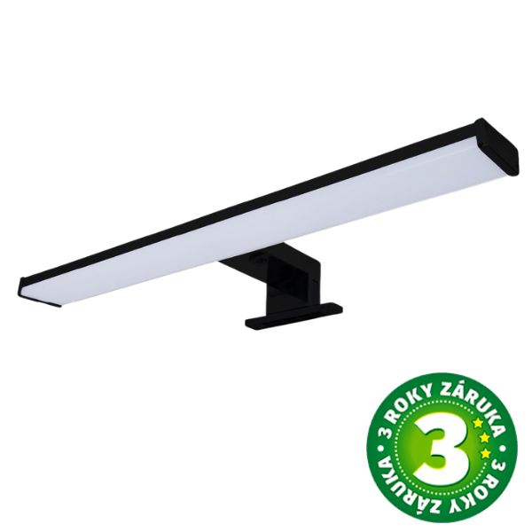 LED světlo nad zrcadlo 60cm, 12W, 960lm, denní, černé, na zeď, zrcadlo i vodorovně, 3 roky